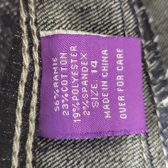 Deja Bleu Jeans Womens Blue Denim Capri Tapered Decorated Pockets Size 14 - Picture 10 of 13